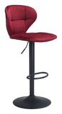 English Elm EE2709 100% Polyester, Plywood, Steel Modern Commercial Grade Bar Chair Red, Black 100% Polyester, Plywood, Steel