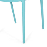 Gardenia Outdoor Modern Stacking Dining Chair, Teal Noble House