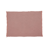 Baulder Cotton Throw Blanket with Fringes, Dusty Pink Noble House