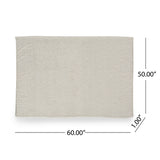 Fredonia Embossed Flannel Throw Blanket, Beige Noble House