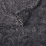Fredonia Embossed Flannel Throw Blanket, Black Noble House