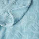 Fredonia Embossed Flannel Throw Blanket, Light Blue Noble House