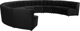 Limitless Velvet / Engineered Wood / Foam Contemporary Black Velvet 10pc. Modular Sectional - 173" W x 118" D x 31" H