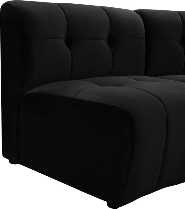 Limitless Velvet / Engineered Wood / Foam Contemporary Black Velvet 11pc. Modular Sectional - 173" W x 135" D x 31" H