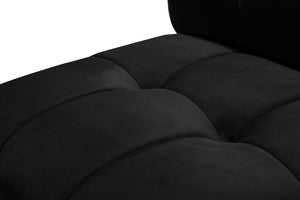 Limitless Velvet / Engineered Wood / Foam Contemporary Black Velvet 11pc. Modular Sectional - 173" W x 135" D x 31" H