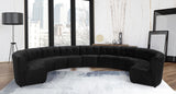 Limitless Velvet / Engineered Wood / Foam Contemporary Black Velvet 11pc. Modular Sectional - 173" W x 135" D x 31" H