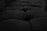 Limitless Velvet / Engineered Wood / Foam Contemporary Black Velvet 11pc. Modular Sectional - 173" W x 135" D x 31" H