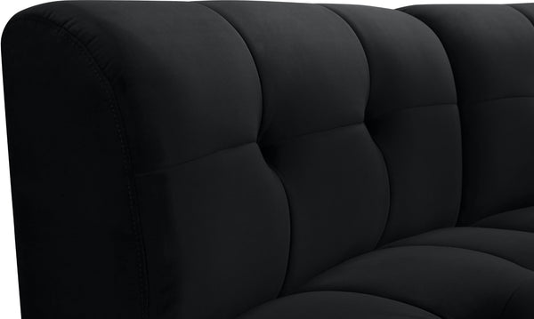 Limitless Velvet / Engineered Wood / Foam Contemporary Black Velvet 11pc. Modular Sectional - 173" W x 135" D x 31" H