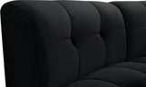 Limitless Velvet / Engineered Wood / Foam Contemporary Black Velvet 11pc. Modular Sectional - 173" W x 135" D x 31" H