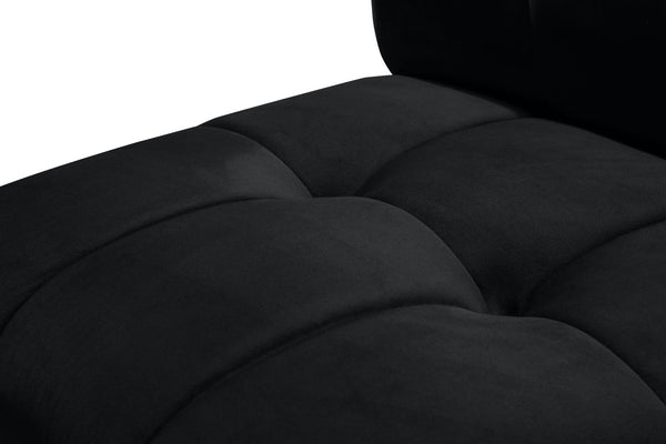 Limitless Velvet / Engineered Wood / Foam Contemporary Black Velvet 12pc. Modular Sectional - 173" W x 146" D x 31" H