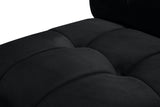 Limitless Velvet / Engineered Wood / Foam Contemporary Black Velvet 12pc. Modular Sectional - 173" W x 146" D x 31" H