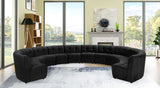 Limitless Velvet / Engineered Wood / Foam Contemporary Black Velvet 12pc. Modular Sectional - 173" W x 146" D x 31" H