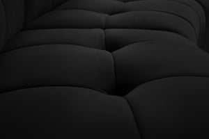 Limitless Velvet / Engineered Wood / Foam Contemporary Black Velvet 12pc. Modular Sectional - 173" W x 146" D x 31" H