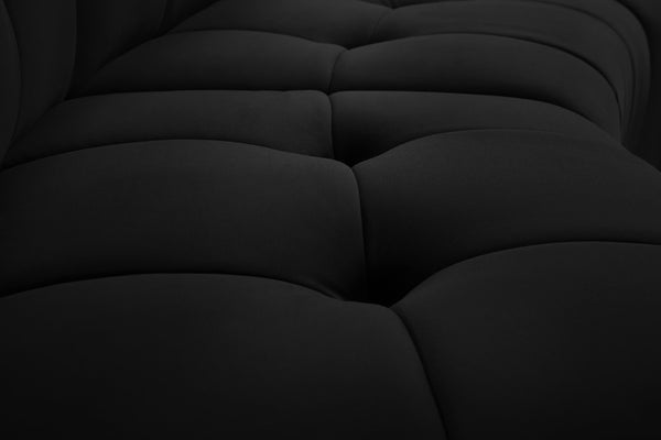 Limitless Velvet / Engineered Wood / Foam Contemporary Black Velvet 12pc. Modular Sectional - 173" W x 146" D x 31" H