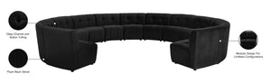 Limitless Velvet / Engineered Wood / Foam Contemporary Black Velvet 13pc. Modular Sectional - 173" W x 159" D x 31" H