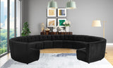 Limitless Velvet / Engineered Wood / Foam Contemporary Black Velvet 13pc. Modular Sectional - 173" W x 159" D x 31" H