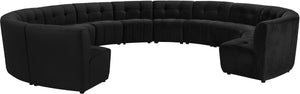 Limitless Velvet / Engineered Wood / Foam Contemporary Black Velvet 13pc. Modular Sectional - 173" W x 159" D x 31" H