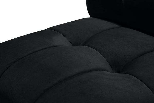 Limitless Velvet / Engineered Wood / Foam Contemporary Black Velvet 14pc. Modular Sectional - 173" W x 167" D x 31" H