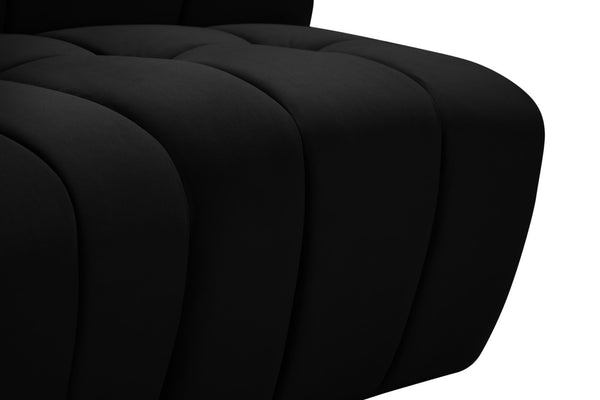 Limitless Velvet / Engineered Wood / Foam Contemporary Black Velvet 14pc. Modular Sectional - 173" W x 167" D x 31" H