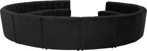 Limitless Velvet / Engineered Wood / Foam Contemporary Black Velvet 14pc. Modular Sectional - 173" W x 167" D x 31" H