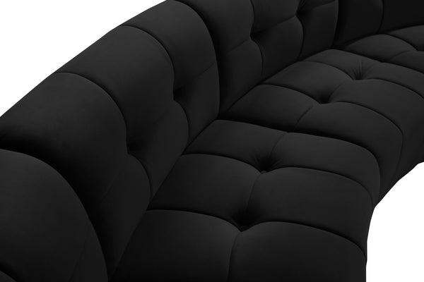 Limitless Velvet / Engineered Wood / Foam Contemporary Black Velvet 14pc. Modular Sectional - 173" W x 167" D x 31" H