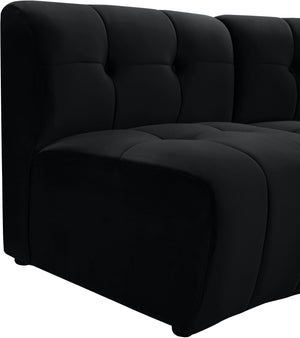 Limitless Velvet / Engineered Wood / Foam Contemporary Black Velvet 14pc. Modular Sectional - 173" W x 167" D x 31" H