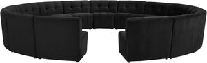 Limitless Velvet / Engineered Wood / Foam Contemporary Black Velvet 15pc. Modular Sectional - 173" W x 173" D x 31" H