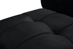 Limitless Velvet / Engineered Wood / Foam Contemporary Black Velvet 15pc. Modular Sectional - 173" W x 173" D x 31" H