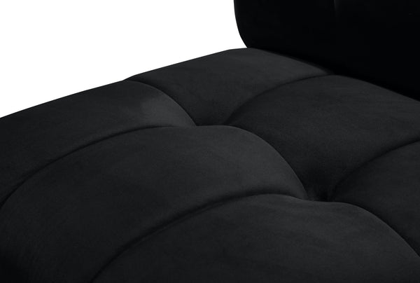 Limitless Velvet / Engineered Wood / Foam Contemporary Black Velvet 15pc. Modular Sectional - 173" W x 173" D x 31" H
