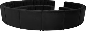 Limitless Velvet / Engineered Wood / Foam Contemporary Black Velvet 15pc. Modular Sectional - 173" W x 173" D x 31" H