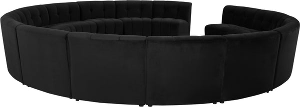 Limitless Velvet / Engineered Wood / Foam Contemporary Black Velvet 15pc. Modular Sectional - 173" W x 173" D x 31" H