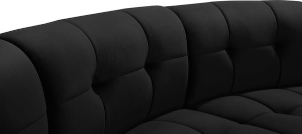 Limitless Velvet / Engineered Wood / Foam Contemporary Black Velvet 15pc. Modular Sectional - 173" W x 173" D x 31" H