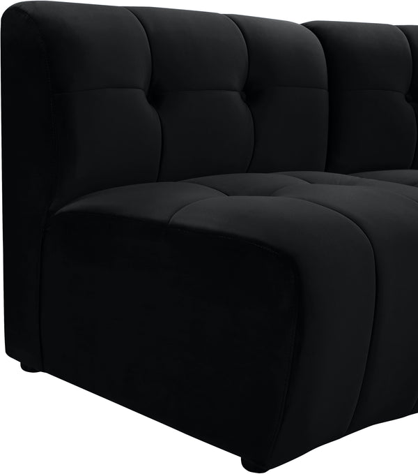 Limitless Velvet / Engineered Wood / Foam Contemporary Black Velvet 15pc. Modular Sectional - 173" W x 173" D x 31" H