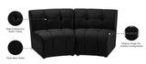 Limitless Velvet / Engineered Wood / Foam Contemporary Black Velvet 2pc. Modular Sectional - 66" W x 34" D x 31" H