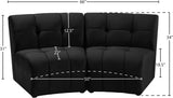 Limitless Velvet / Engineered Wood / Foam Contemporary Black Velvet 2pc. Modular Sectional - 66" W x 34" D x 31" H