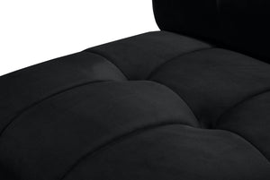 Limitless Velvet / Engineered Wood / Foam Contemporary Black Velvet 2pc. Modular Sectional - 66" W x 34" D x 31" H