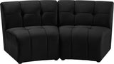 Limitless Velvet / Engineered Wood / Foam Contemporary Black Velvet 2pc. Modular Sectional - 66" W x 34" D x 31" H