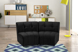 Limitless Velvet / Engineered Wood / Foam Contemporary Black Velvet 2pc. Modular Sectional - 66" W x 34" D x 31" H