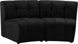 Limitless Velvet / Engineered Wood / Foam Contemporary Black Velvet 2pc. Modular Sectional - 66" W x 34" D x 31" H