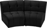 Limitless Velvet / Engineered Wood / Foam Contemporary Black Velvet 2pc. Modular Sectional - 66" W x 34" D x 31" H