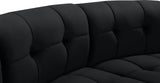 Limitless Velvet / Engineered Wood / Foam Contemporary Black Velvet 2pc. Modular Sectional - 66" W x 34" D x 31" H