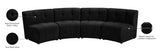 Limitless Velvet / Engineered Wood / Foam Contemporary Black Velvet 4pc. Modular Sectional - 123" W x 45" D x 31" H