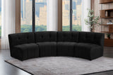 Limitless Velvet / Engineered Wood / Foam Contemporary Black Velvet 4pc. Modular Sectional - 123" W x 45" D x 31" H