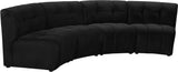 Limitless Velvet / Engineered Wood / Foam Contemporary Black Velvet 4pc. Modular Sectional - 123" W x 45" D x 31" H