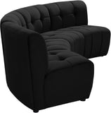 Limitless Velvet / Engineered Wood / Foam Contemporary Black Velvet 4pc. Modular Sectional - 123" W x 45" D x 31" H