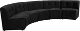 Limitless Velvet / Engineered Wood / Foam Contemporary Black Velvet 5pc. Modular Sectional - 145" W x 55" D x 31" H