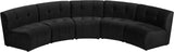 Limitless Velvet / Engineered Wood / Foam Contemporary Black Velvet 5pc. Modular Sectional - 145" W x 55" D x 31" H