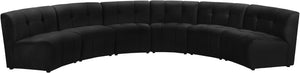Limitless Velvet / Engineered Wood / Foam Contemporary Black Velvet 6pc. Modular Sectional - 161" W x 63" D x 31" H