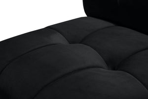 Limitless Velvet / Engineered Wood / Foam Contemporary Black Velvet 6pc. Modular Sectional - 161" W x 63" D x 31" H