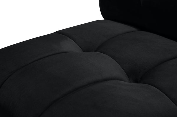 Limitless Velvet / Engineered Wood / Foam Contemporary Black Velvet 6pc. Modular Sectional - 161" W x 63" D x 31" H